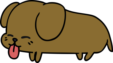 Bir insan tarafından çizilmiş kawai köpeği karikatürü.