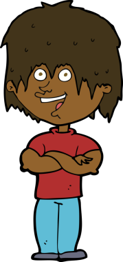 Bir insan tarafından çizilmiş mutlu bir adam.