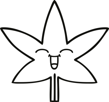 Bir insan tarafından çizilmiş bir sonbahar yaprağının çizgi çizimi