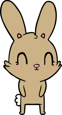 Bir insan tarafından çizilmiş şirin çizgi film tavşanı.