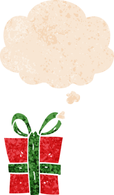 Düşünce baloncuklu çizgi film hediyesi grunge sıkıntılı retro dokuma tarzı bir insan tarafından çizilmiş