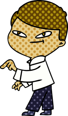 Bir insan tarafından çizilmiş çizgi filmdeki adam.