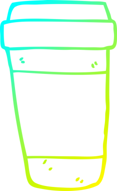 Bir insan tarafından çizilmiş bir kahve fincanının soğuk gradyan çizimi