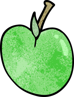 Bir insan tarafından çizilmiş elma karalaması.