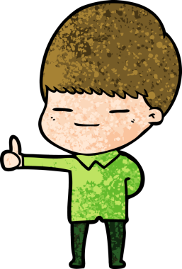 Bir insan tarafından çizilmiş kendini beğenmiş bir çocuk.