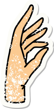 Bir insan tarafından çizilmiş geleneksel bir el dövmesi.