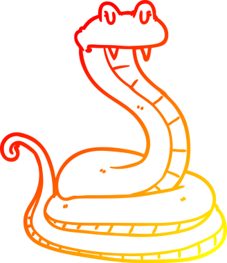 Bir insan tarafından çizilmiş çizgi film yılanı çizimi.