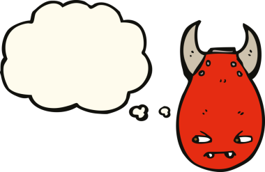 Bir insan tarafından çizilmiş düşünce baloncuklu çizgi film bombası.