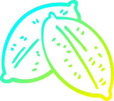 Bir insan tarafından çizilmiş bir çizgi film yaprağının soğuk gradyan çizimi