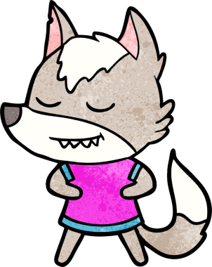 Bir insan tarafından çizilmiş dost canlısı bir kurt kız.