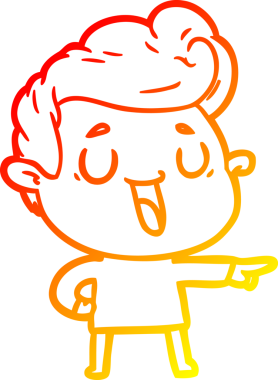 Bir insan tarafından çizilmiş mutlu bir çizgi film karakteri çizimi.