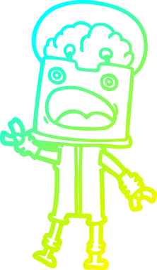 Bir insan tarafından çizilmiş soğuk gradyan robot çizimi