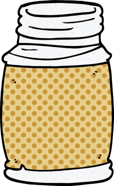 Bir insan tarafından çizilmiş bir saklama kavanozunun karalaması.