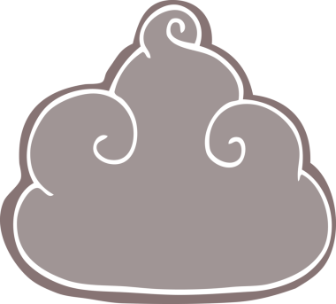 Bir insan tarafından çizilmiş karalama fırtına bulutu.