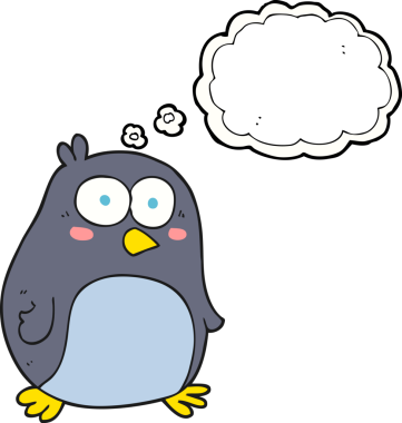 Bir insan tarafından çizilmiş serbest çizim baloncuk pengueni.