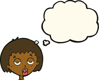 Bir insan tarafından çizilmiş bir düşünce balonuyla sıkılmış karikatür.