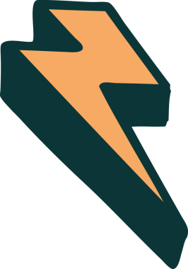 Bir insanın çizdiği yıldırımın ikonik dövme şekli