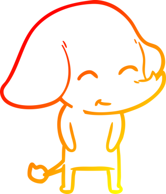 Bir insan tarafından çizilmiş şirin bir fil çizimi.