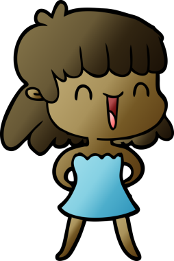 Bir insan tarafından çizilmiş karikatür kadın.