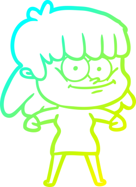 Bir insan tarafından çizilmiş gülümseyen bir karikatür çizimi