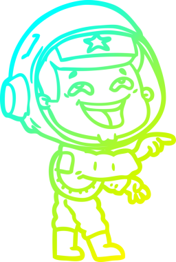 Bir insan tarafından çizilmiş gülen astronotun soğuk gradyan çizimi