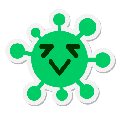 Bir insan tarafından çizilmiş bitkin kuş virüsü etiketi