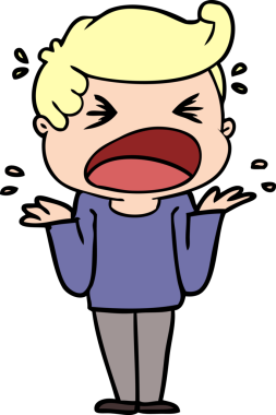 Bir insan tarafından çizilmiş bağıran adam çizgi filmi.