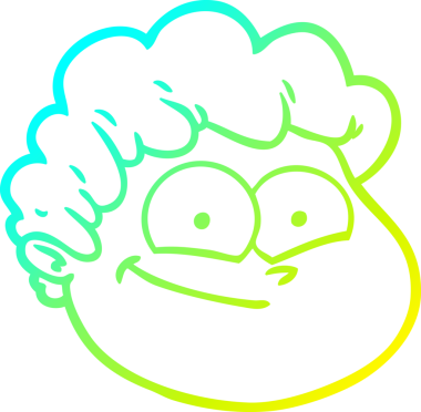 Bir insan tarafından çizilmiş bir çizgi film erkek yüzü çizimi.