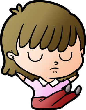 Bir insan tarafından çizilmiş karikatür kadın.