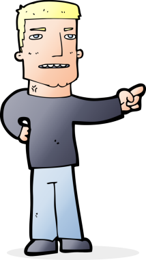 Bir insan tarafından çizilmiş çizgi filmci.