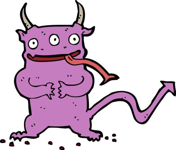 Bir insan tarafından çizilmiş küçük bir şeytan.