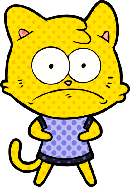 bir insan tarafından çizilmiş sinirli bir kedi.