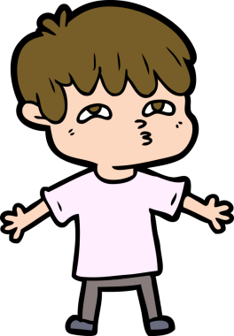 Bir insan tarafından çizilmiş karikatür adamı.