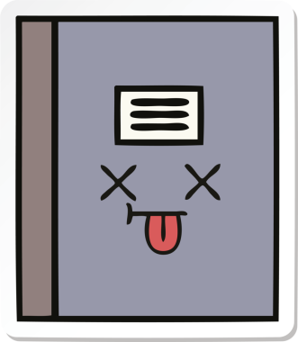 Bir insan tarafından çizilmiş şirin bir çizgi roman çıkartması.