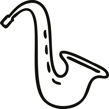 Bir insan tarafından çizilmiş müzik saksafonunun çizgi çizimi