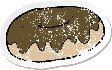 Bir insan tarafından çizilmiş karikatür çöreğinin gerilimli yapıştırması.