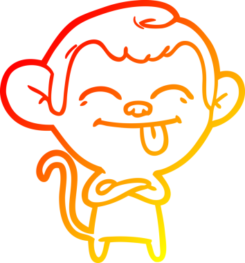 Bir insan tarafından çizilmiş komik çizgi maymun çizimi.