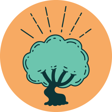 Bir insan tarafından çizilmiş dövme tarzı bir ağacın simgesi