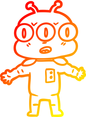 Bir insan tarafından çizilmiş üç gözlü bir karikatür çizimi.