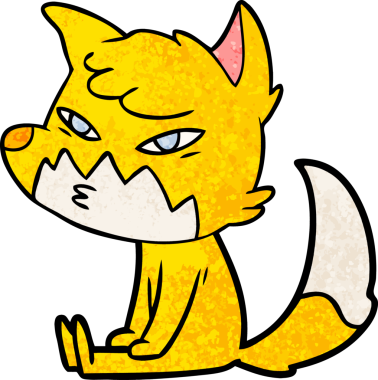 Bir insan tarafından çizilmiş tilki çizgi film karakteri