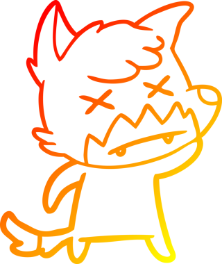 Bir insan tarafından çizilen ölü tilkinin sıcak çizgi çizimi