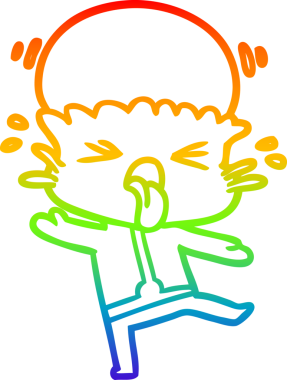 Gökkuşağı gradyanı çizimi bir insan tarafından çizilmiş garip bir uzaylı çizgi filmi.