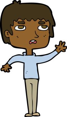 Bir insan tarafından çizilen mutsuz çocuk çizgi filmi.