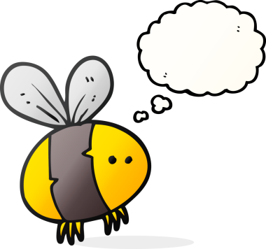 Bir insan tarafından çizilmiş serbest çizim balon karikatür arısı.