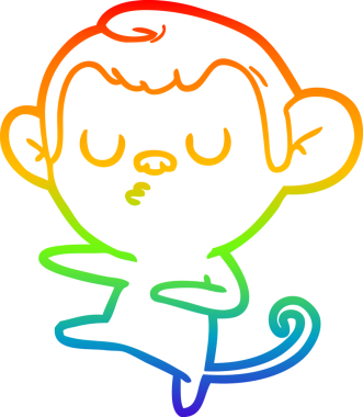 gökkuşağı gradyan çizgi çizimi bir insan tarafından çizilmiş bir maymun