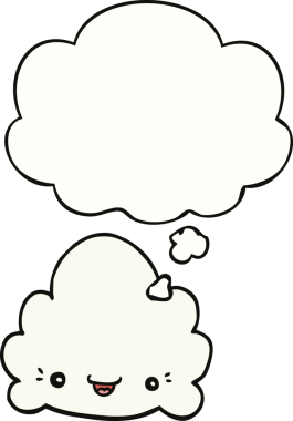 Bir insan tarafından çizilmiş düşünce baloncuklu çizgi film bulutu