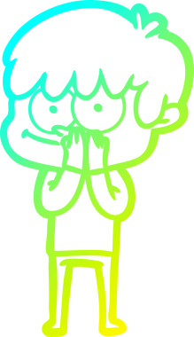 Bir insan tarafından çizilmiş mutlu bir çizgi film karakteri çizimi.