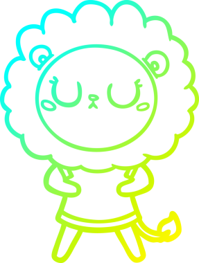 Bir insan tarafından çizilmiş karikatür aslanı çizimi.