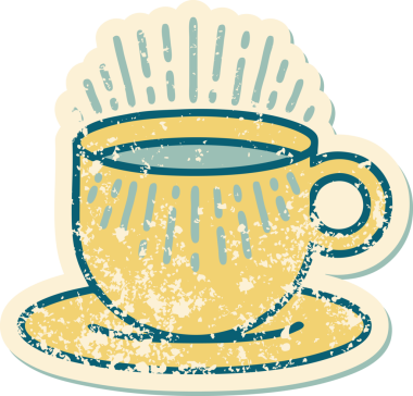 Bir insan tarafından çizilmiş kahvenin sembolik dövmeli görüntüsü.