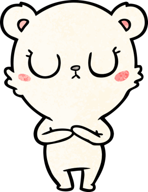 Bir insan tarafından çizilmiş barışçıl karikatür kutup ayısı